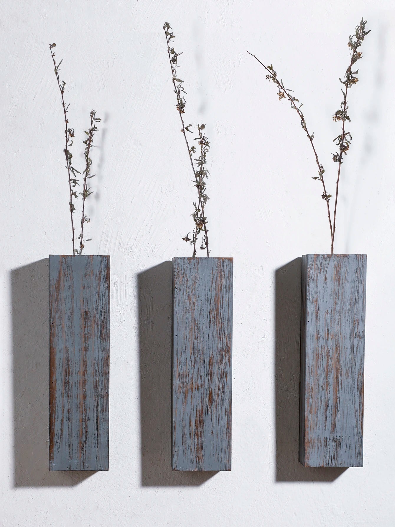 Wall Planters for Indoor Plants Wood Wall Decor,Bedroom Living Room Farmhouse Wall Vases for Dried Flowers Faux Greenery Plants