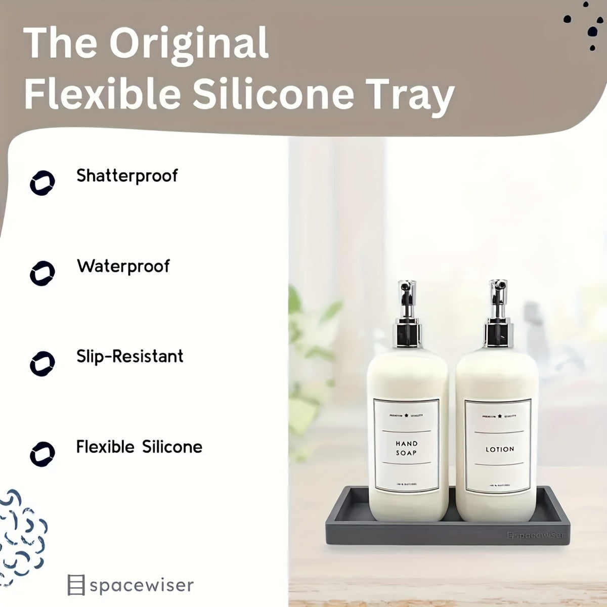 Elegant Silicone Vanity Tray for Organized Bathroom Decor