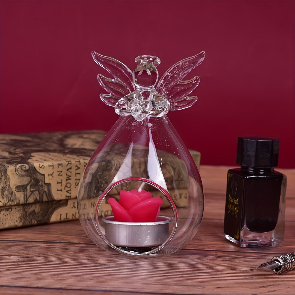 Angel Glass Tea Light Holder Elegant Decor for Any Occasion