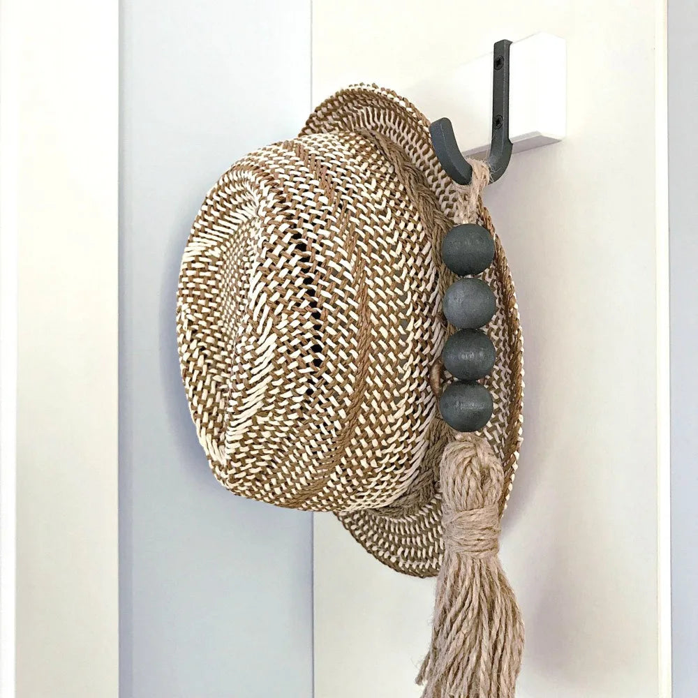 Closet Art Craft Farmhouse Rustic Wood Bead Garland Home Decor Hanging Drawer Knob Gift Pendant Door Handle with Tassels
