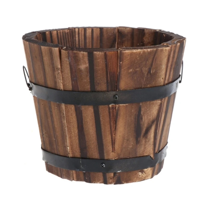 Planter Pots Flower Barrels Indoor Outdoor Decors Succulent Plant Bucket for Garden Farmhouses Home Decorations