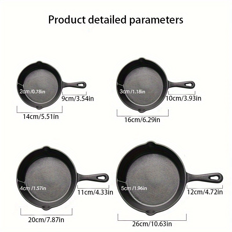 Versatile Nonstick Cast Iron Pan for Home Outdoor Cooking