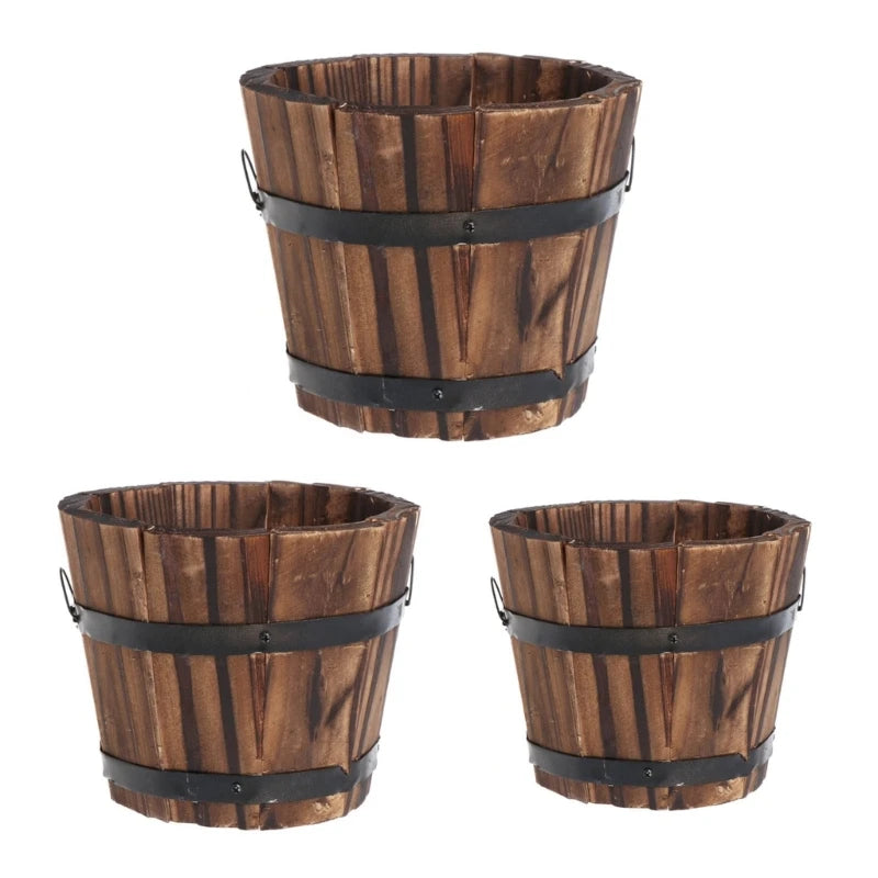 Planter Pots Flower Barrels Indoor Outdoor Decors Succulent Plant Bucket for Garden Farmhouses Home Decorations