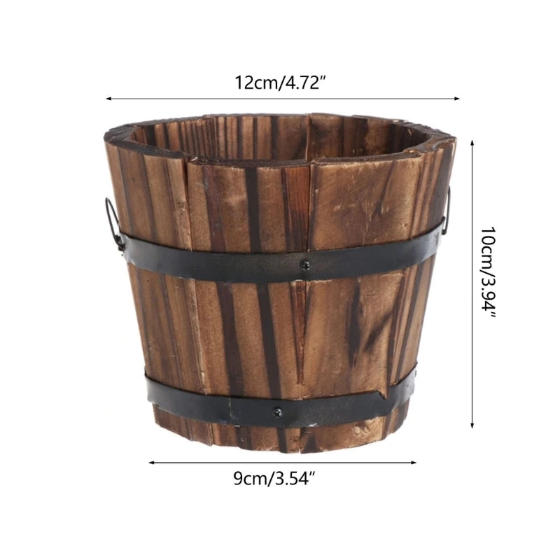 Planter Pots Flower Barrels Indoor Outdoor Decors Succulent Plant Bucket for Garden Farmhouses Home Decorations