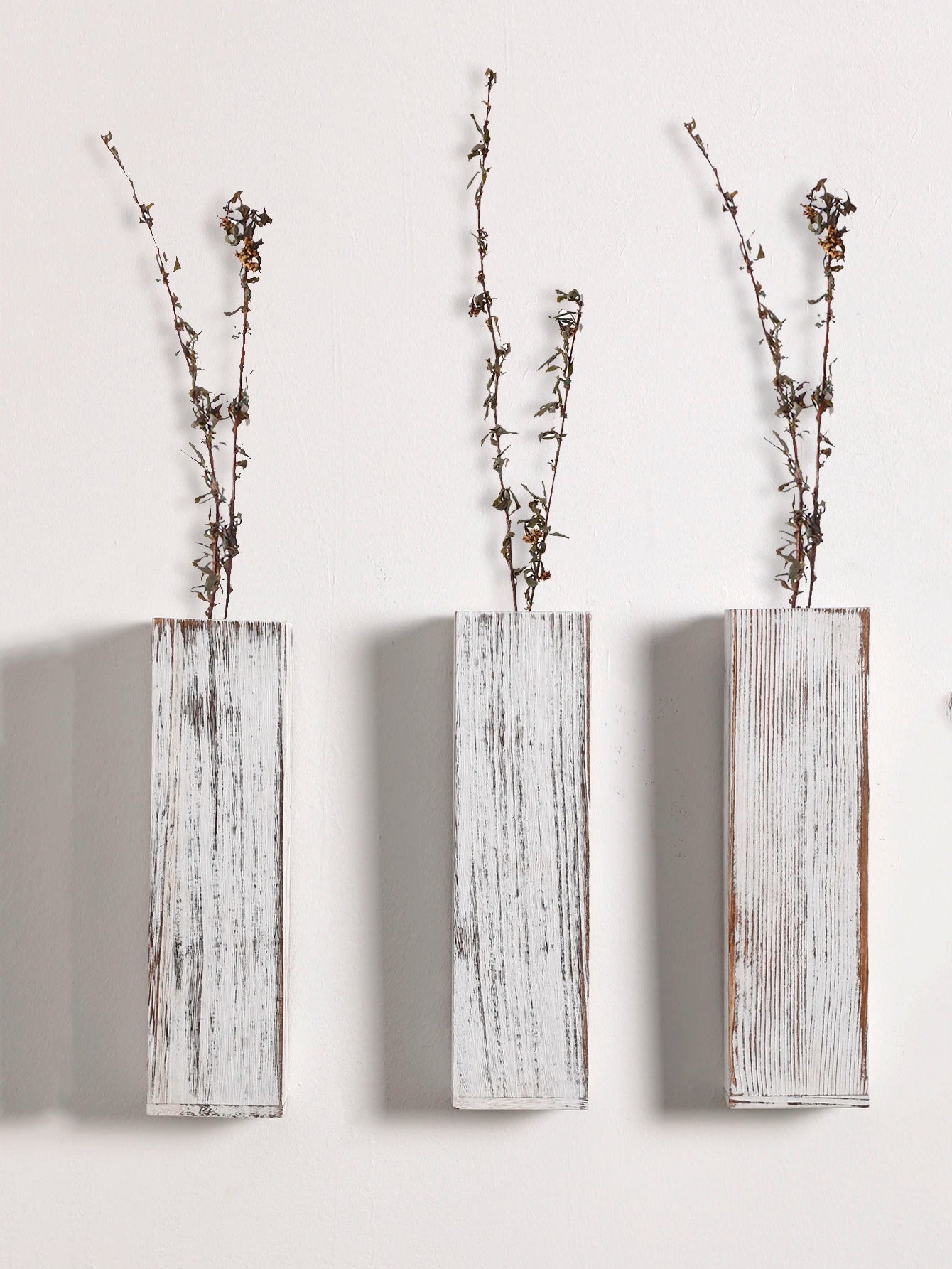 Wall Planters for Indoor Plants Wood Wall Decor,Bedroom Living Room Farmhouse Wall Vases for Dried Flowers Faux Greenery Plants