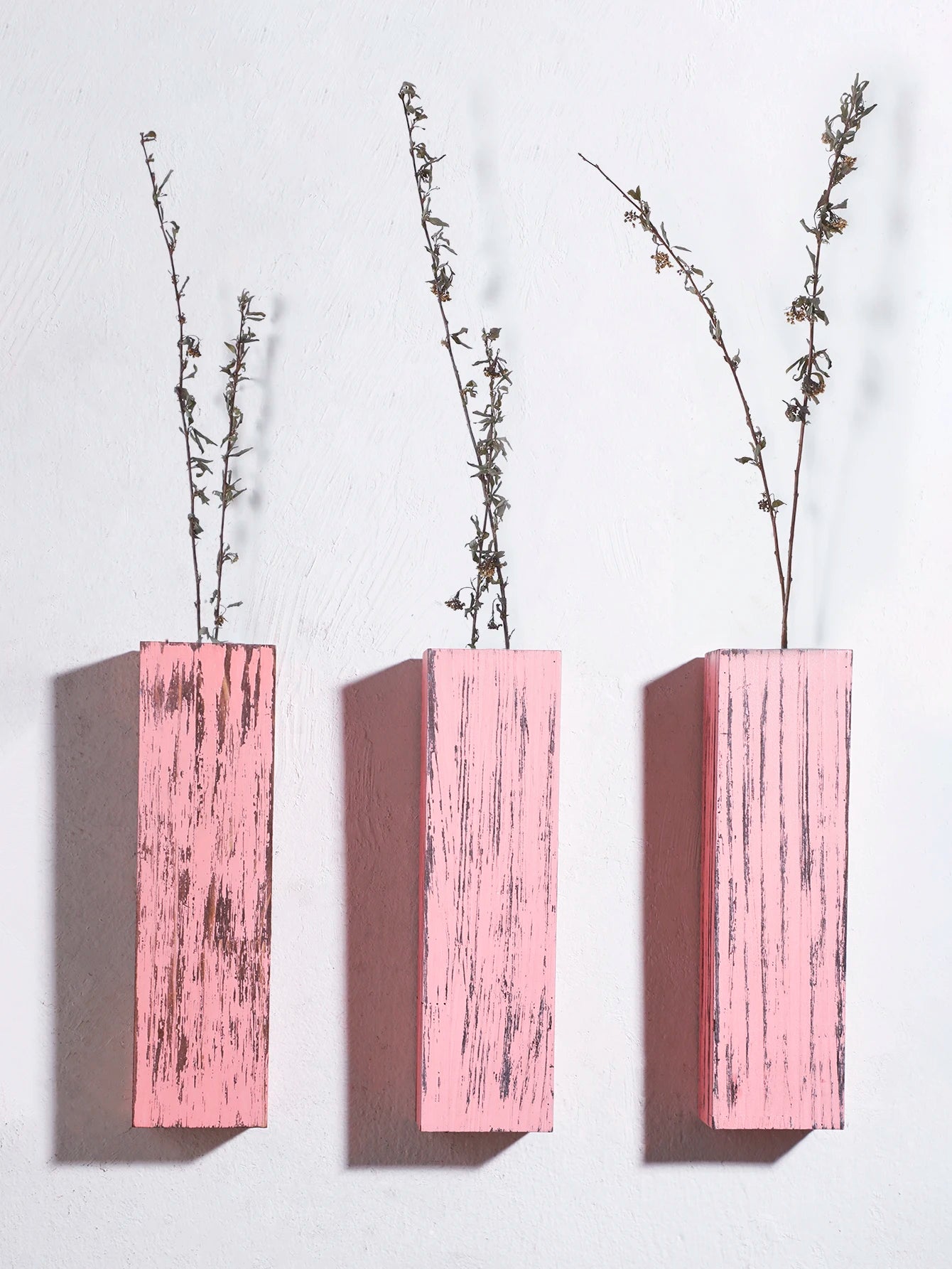 Wall Planters for Indoor Plants Wood Wall Decor,Bedroom Living Room Farmhouse Wall Vases for Dried Flowers Faux Greenery Plants