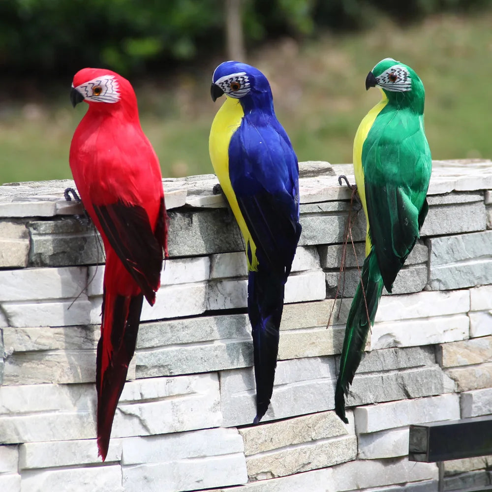 Large Simulation Parrot Ornament Handmade Parrot Bird Foam Feather Lawn Figurine Animal Bird Garden Bird Prop Decoration