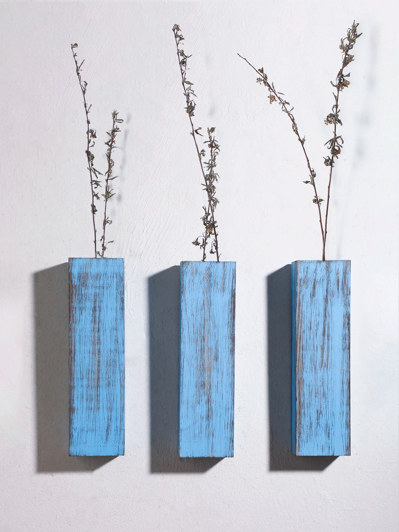 Wall Planters for Indoor Plants Wood Wall Decor,Bedroom Living Room Farmhouse Wall Vases for Dried Flowers Faux Greenery Plants