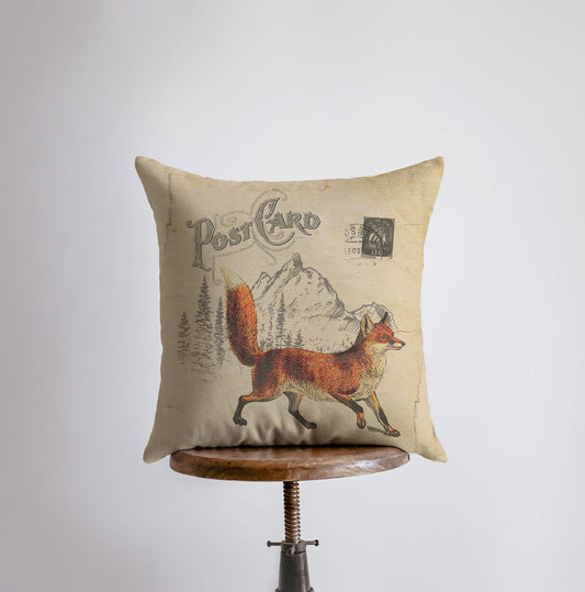 Fox Postcard | Pillow Cover | Postcard Pillow | Farmhouse Decor | Home