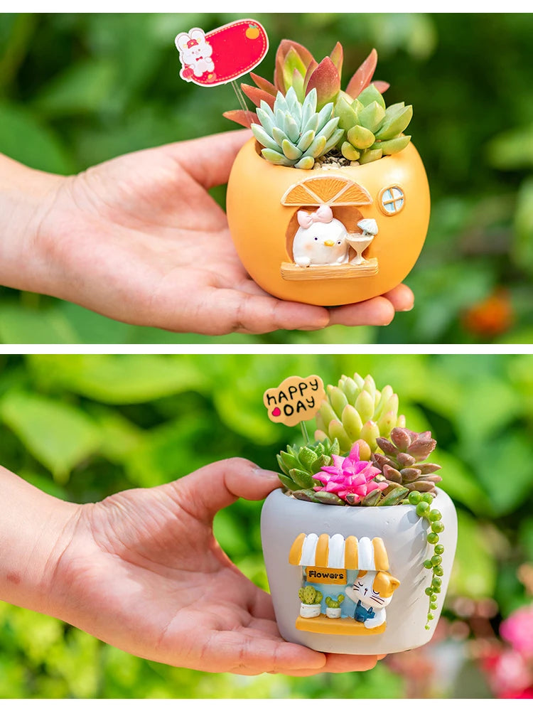 Creative Mini Succulents Plant Pot, Cute Animal Flower Pots Decorative Planter Containers Home Desktop Decoration - Dropshipping
