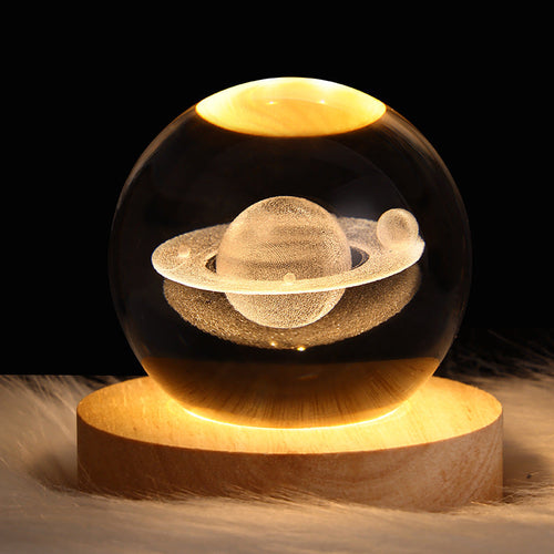 GalaxyInspired 3D Crystal Ball Night Light Decor