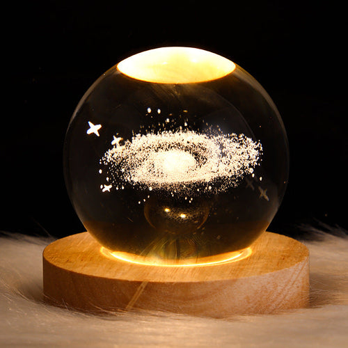 GalaxyInspired 3D Crystal Ball Night Light Decor