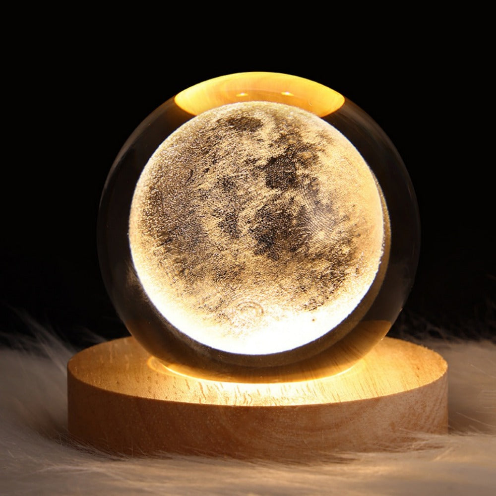 GalaxyInspired 3D Crystal Ball Night Light Decor