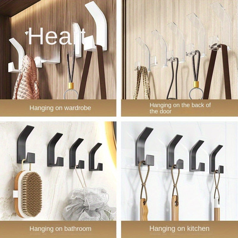 5Pack Adhesive Wall Hooks for Bathroom  Kitchen