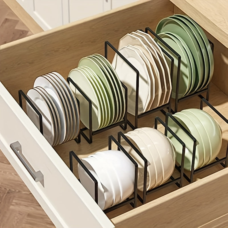 3pcs Metal Plate Rack Storage Box - Vertical Rack Holder for Kitchen