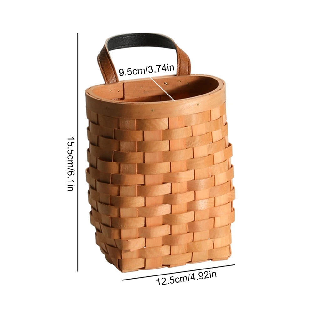 Wall Hanging Storage Baskets Decorative Plant Flower Pot Woven Bamboo Storage Basket for Home Garden Farmhouse Wall Decoration