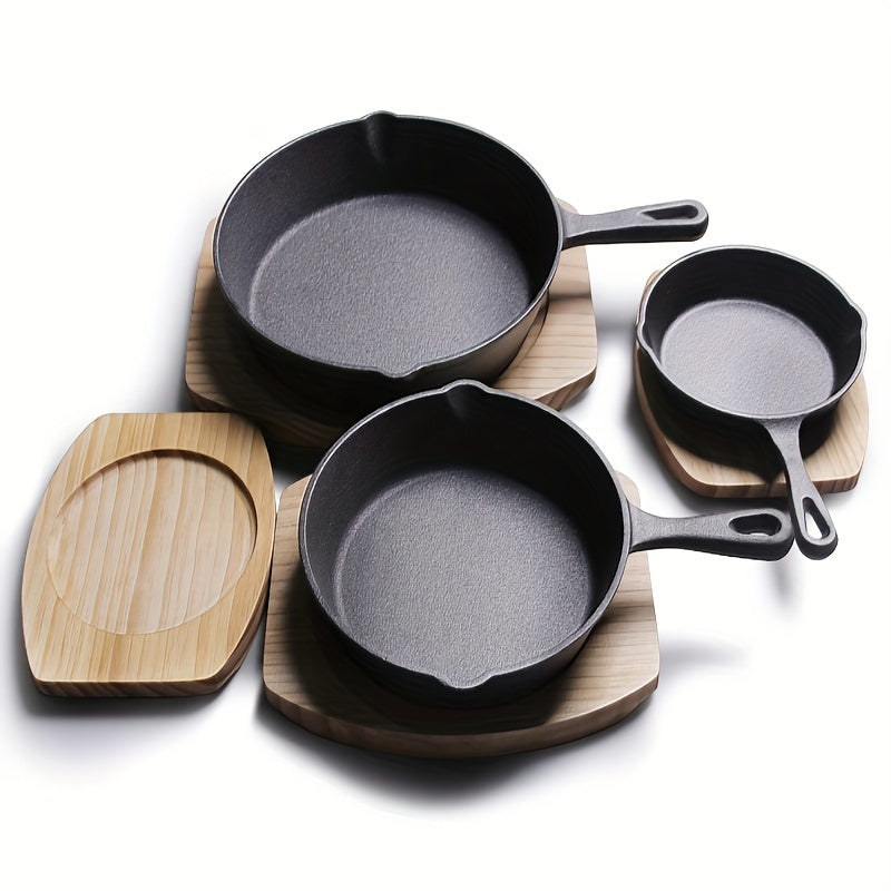 Versatile Nonstick Cast Iron Pan for Home  Outdoor Cooking