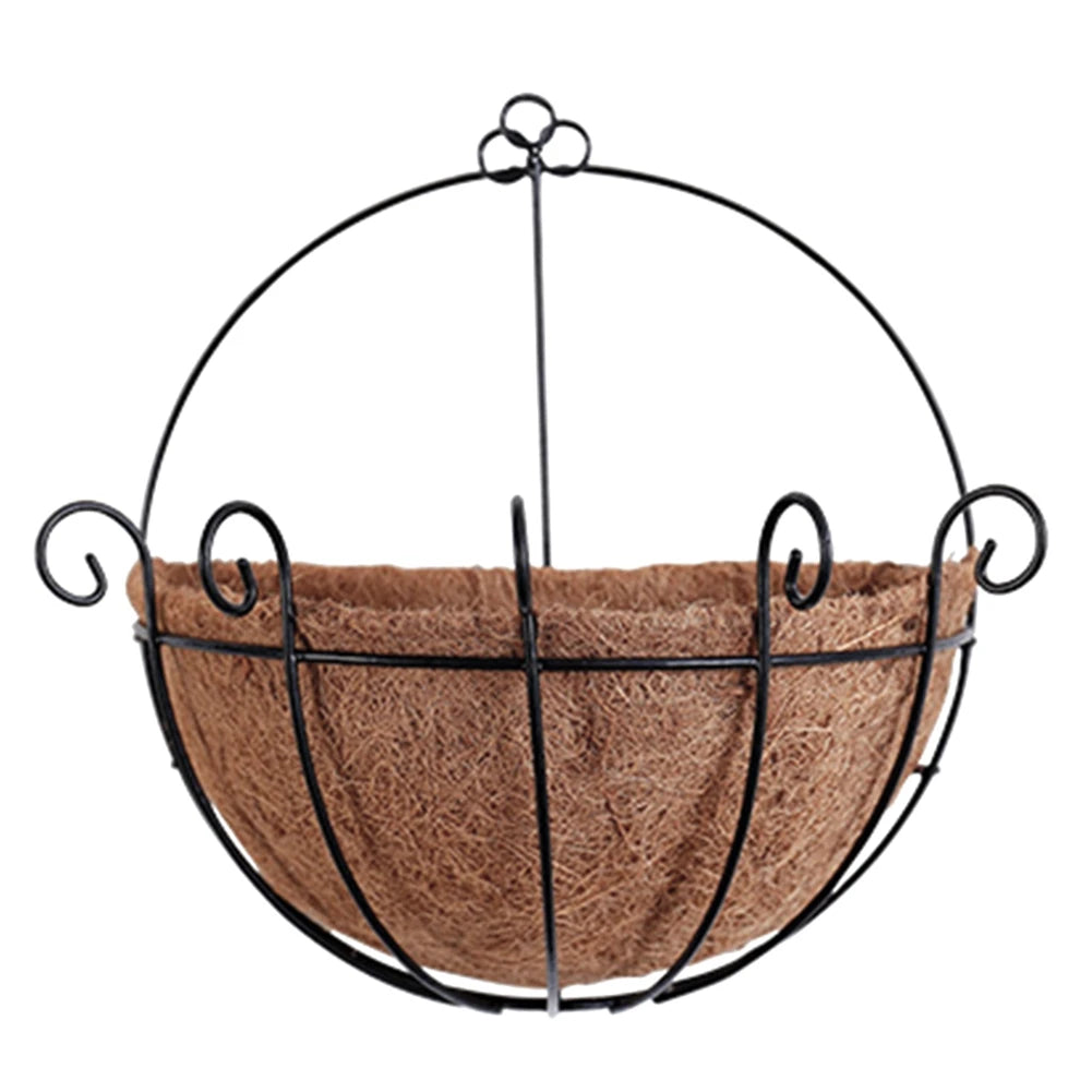 Iron Wall Planter Metal Flower Pots Balcony Hanging Planter Wall Hanging Decor Basket for Home Garden Porch Fence Farmhouse