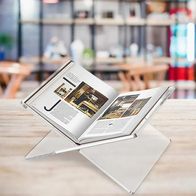 X Shaped Book Display Bracket Acrylic Transparent Book Shelf Art Decoration Shelf Simple Desktop Magazines Storage Stand