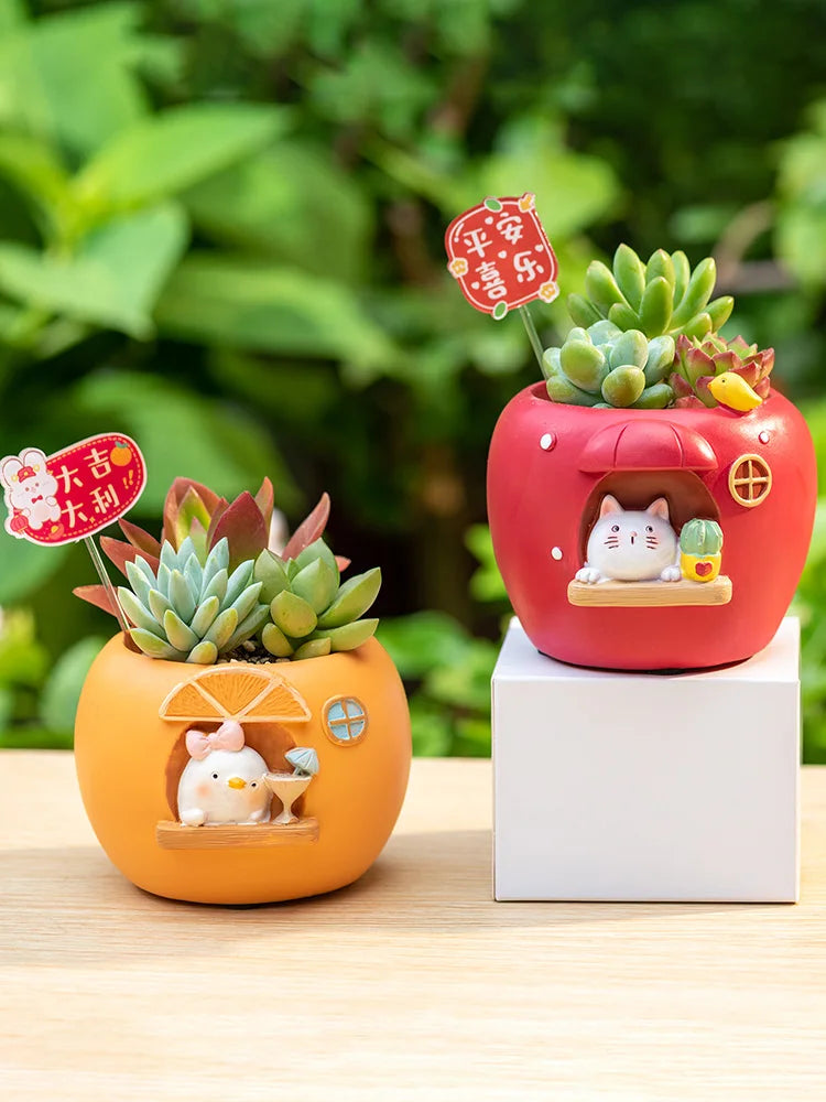 Creative Mini Succulents Plant Pot, Cute Animal Flower Pots Decorative Planter Containers Home Desktop Decoration - Dropshipping