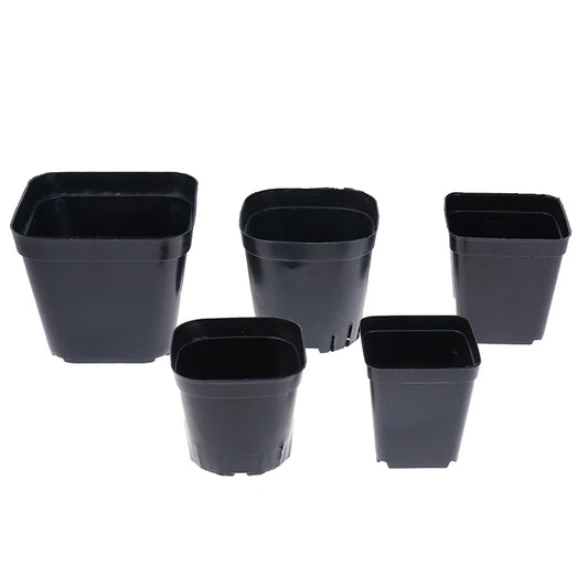 10 Pcs Gardening Plastic Black Color Flower Pots Planters Creative Small Square for Succulent plants vegetable