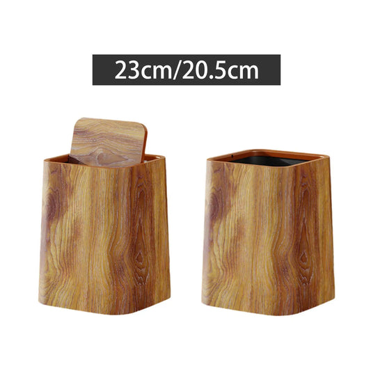 Rustic Trash Can Rubbish Container Decorative Waste Basket Home Use Creative Bin for Home Farmhouse Room Study Kitchen