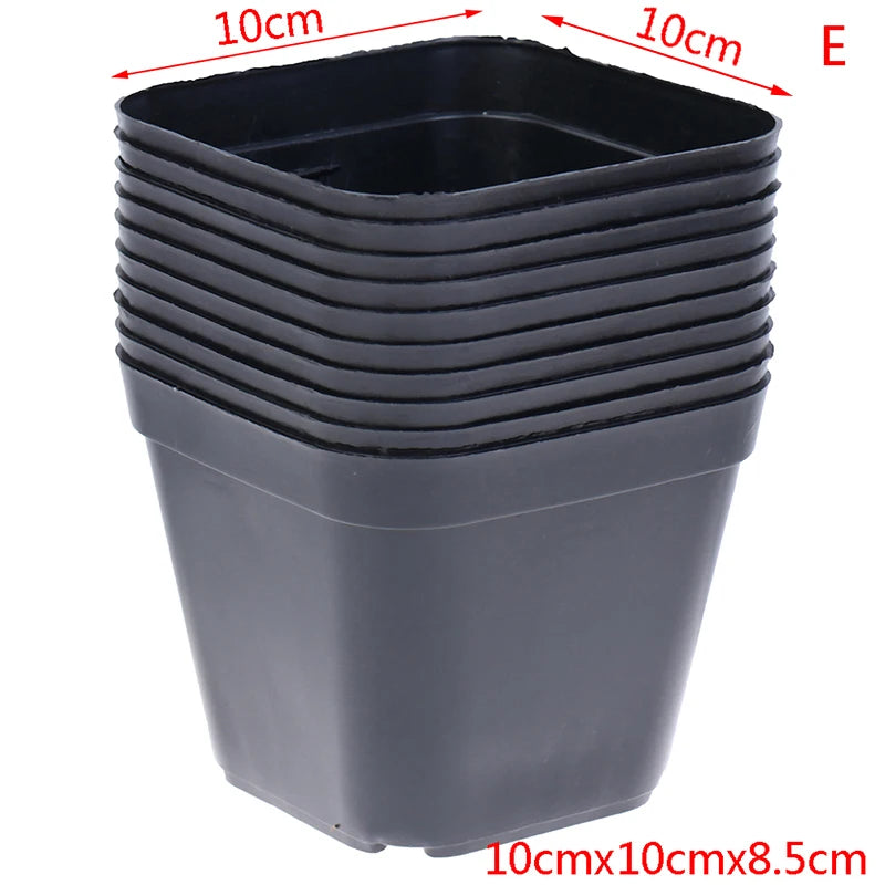 10 Pcs Gardening Plastic Black Color Flower Pots Planters Creative Small Square for Succulent plants vegetable