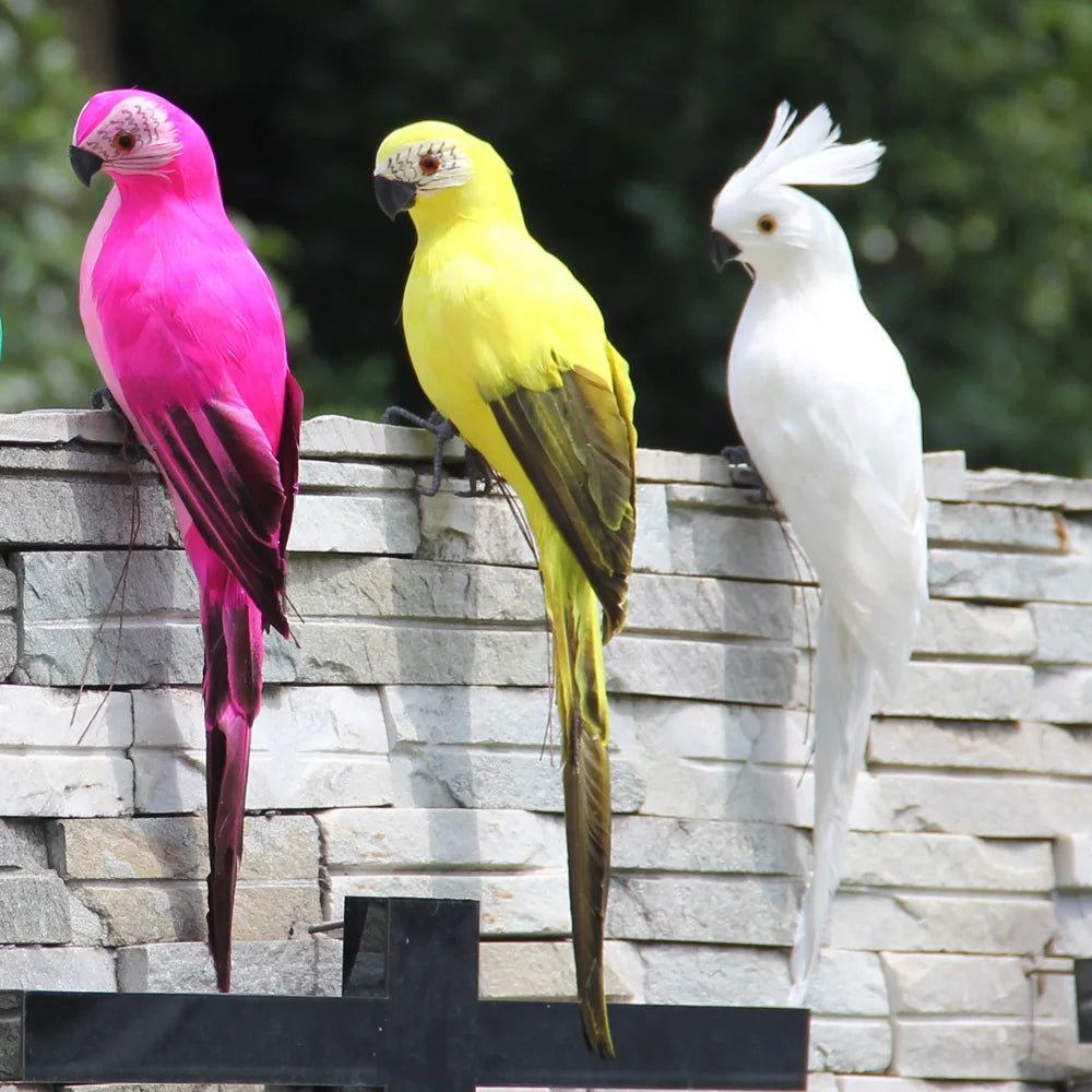 Large Simulation Parrot Ornament Handmade Parrot Bird Foam Feather Lawn Figurine Animal Bird Garden Bird Prop Decoration