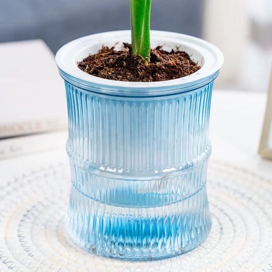 Succulent Hydroponic Plants Pot Self Watering Flowerpot Indoor Mini Planter Pots Tabletop Flower Pot Home Garden Bonsai Decor