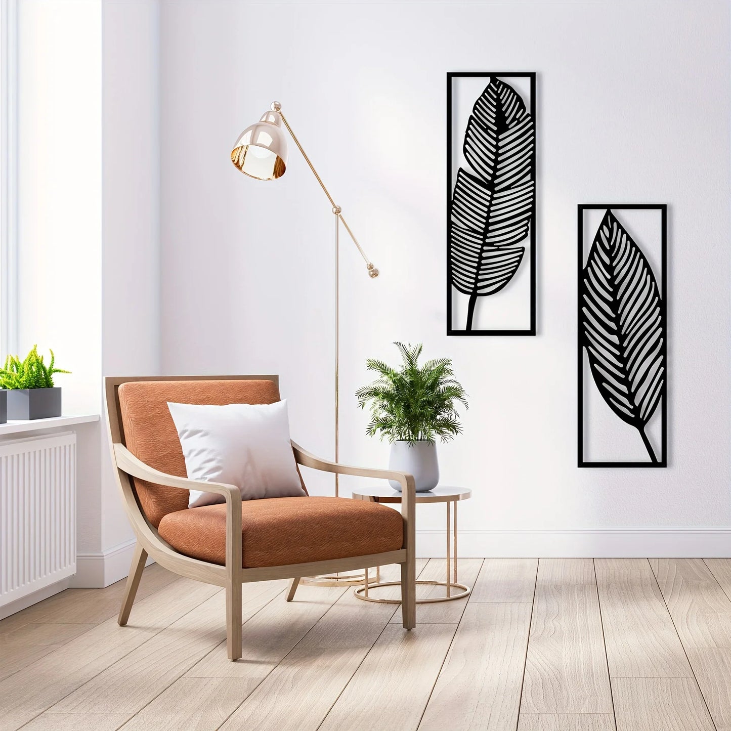 2pcs Decorative Leaves, Home Wall Art, Metal Wall Decor Leaf Decor, Black Metal Art, Hanging Metal Leaves,Wall Decor Metal Wall