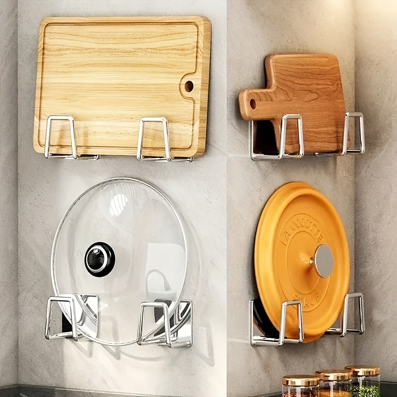 4pcs Stainless Steel Wall-Mounted Organizer Set - Perfect for Kitchen