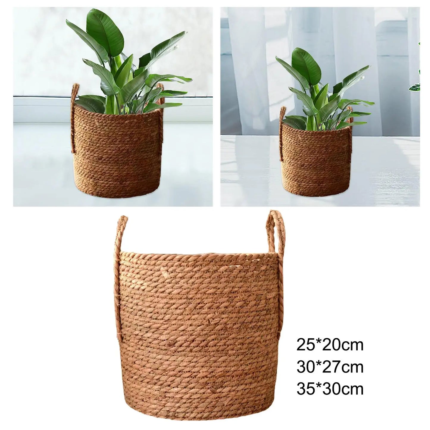 Woven Planter Basket Flower Basket Home Decor, Ornament, Large Capacity Flower Pot Storage Basket for Farmhouse Home Bedroom