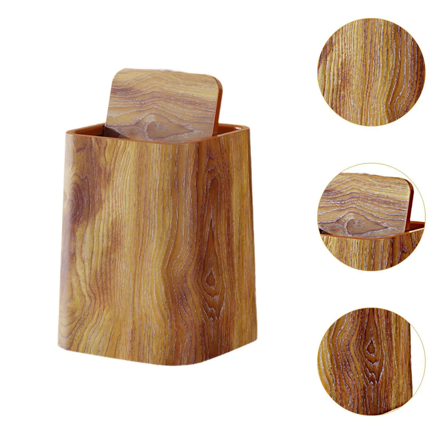 Rustic Trash Can Rubbish Container Decorative Waste Basket Home Use Creative Bin for Home Farmhouse Room Study Kitchen
