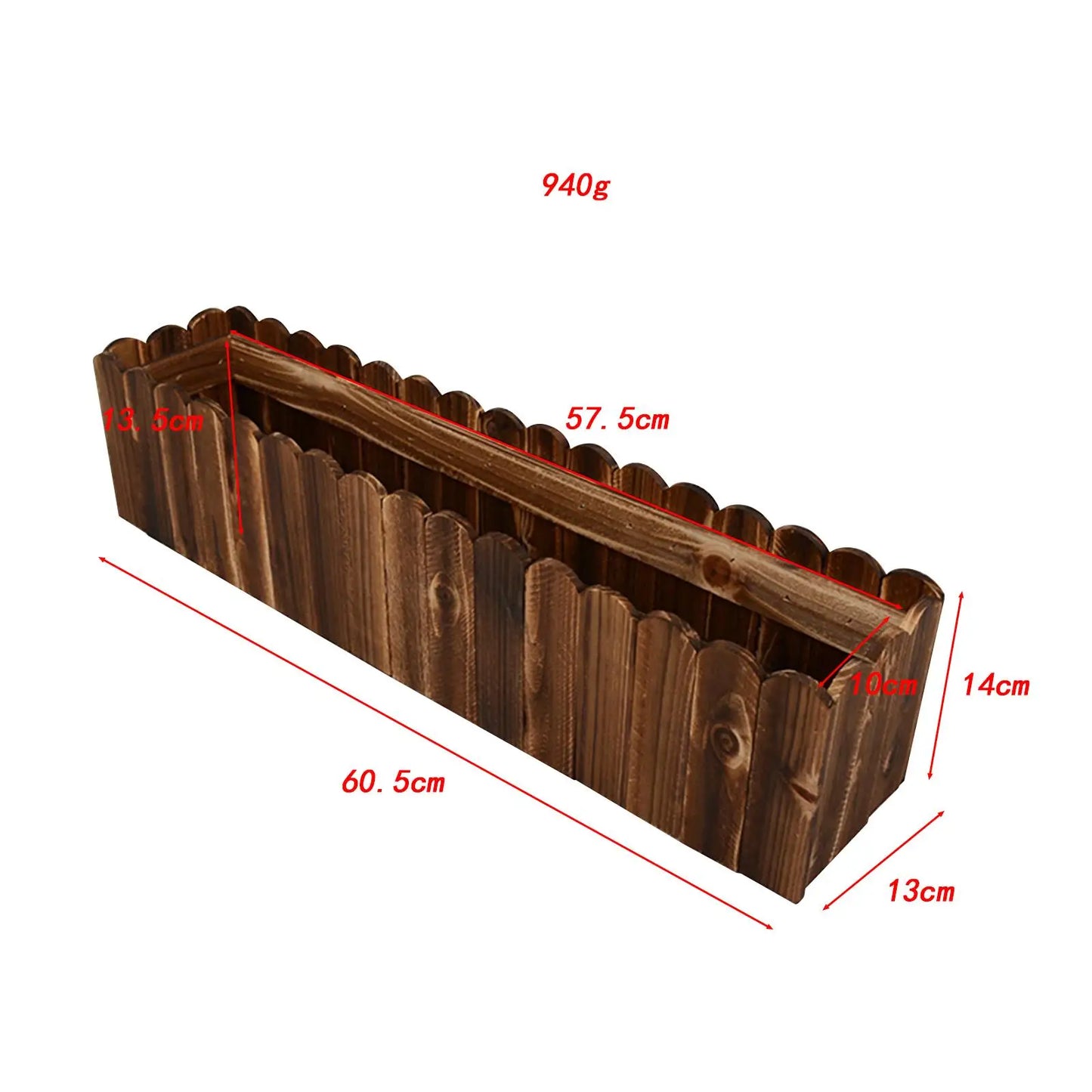 Solid Wood Flowerpot Plant Container Rectangular Home Art Decor Wooden Box Outdoor Farmhouse Flower Bucket for Garden