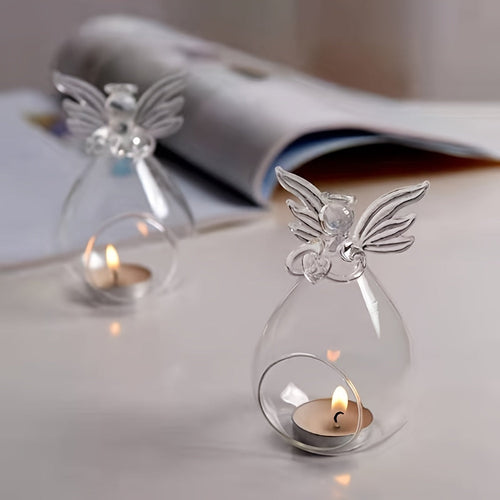 Angel Glass Tea Light Holder Elegant Decor for Any Occasion