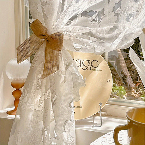 Elegant French Rose Sheer Curtain for Home Decor