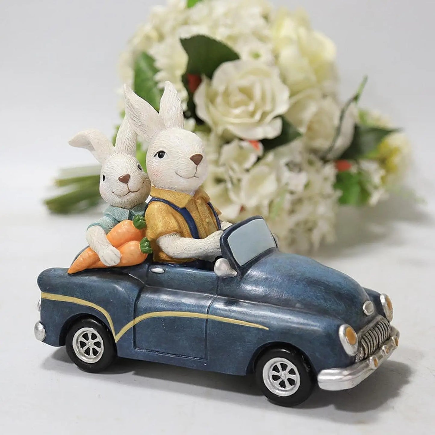 Easter Bunnies Decoration Funny Rabbit Statue for Courtyard Home Farmhouse
