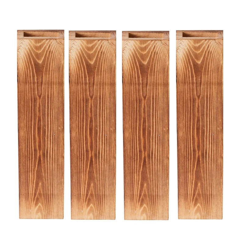 4 Pack Farmhouse Wooden Pocket Wall Vases Wood Wall Decor For Bedroom Living Room