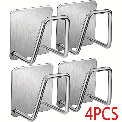 4pcs Stainless Steel Wall-Mounted Organizer Set - Perfect for Kitchen