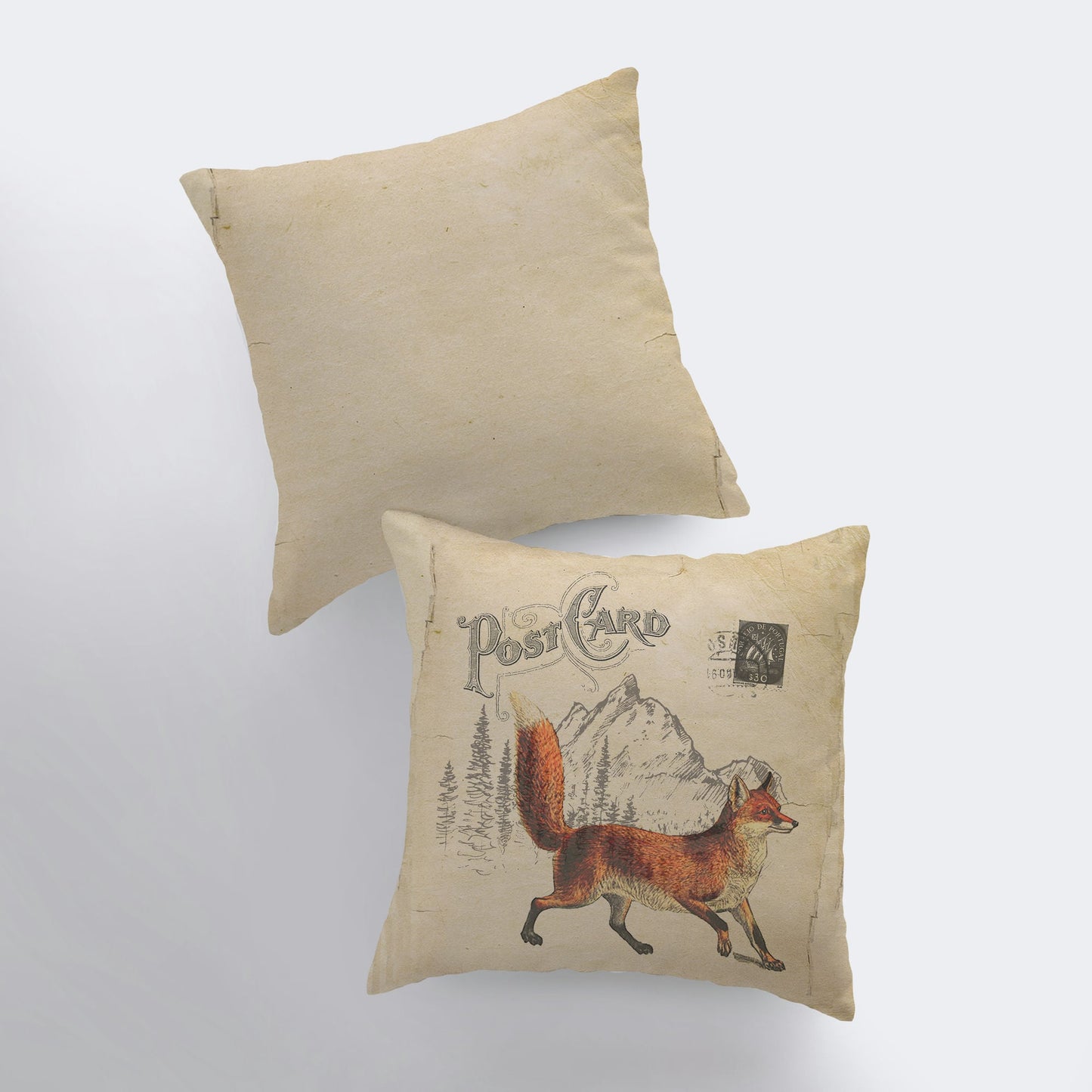 Fox Postcard | Pillow Cover | Postcard Pillow | Farmhouse Decor | Home