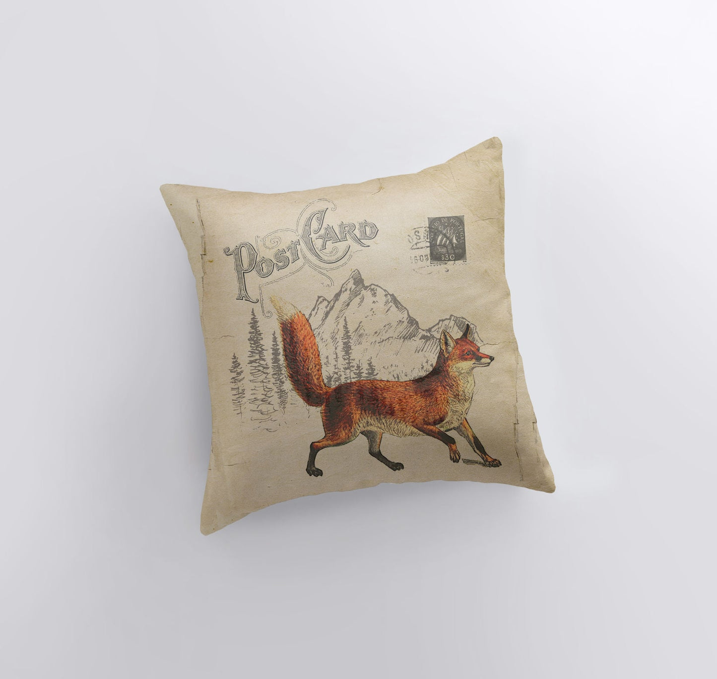 Fox Postcard | Pillow Cover | Postcard Pillow | Farmhouse Decor | Home