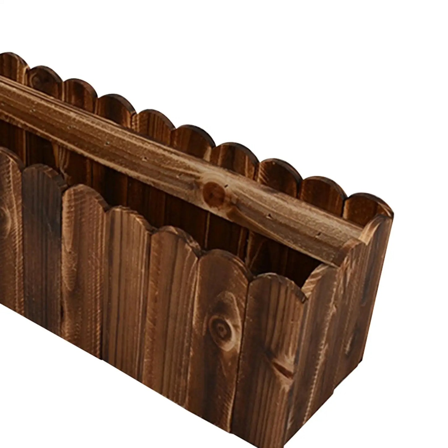 Solid Wood Flowerpot Plant Container Rectangular Home Art Decor Wooden Box Outdoor Farmhouse Flower Bucket for Garden