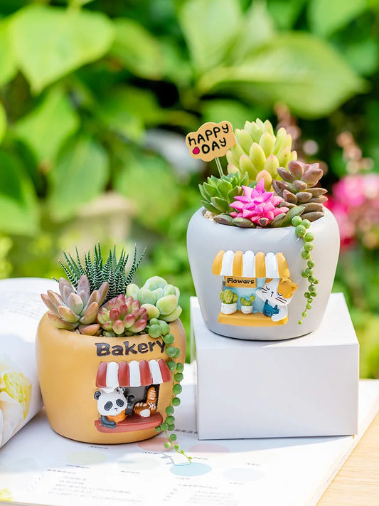 Creative Mini Succulents Plant Pot, Cute Animal Flower Pots Decorative Planter Containers Home Desktop Decoration - Dropshipping