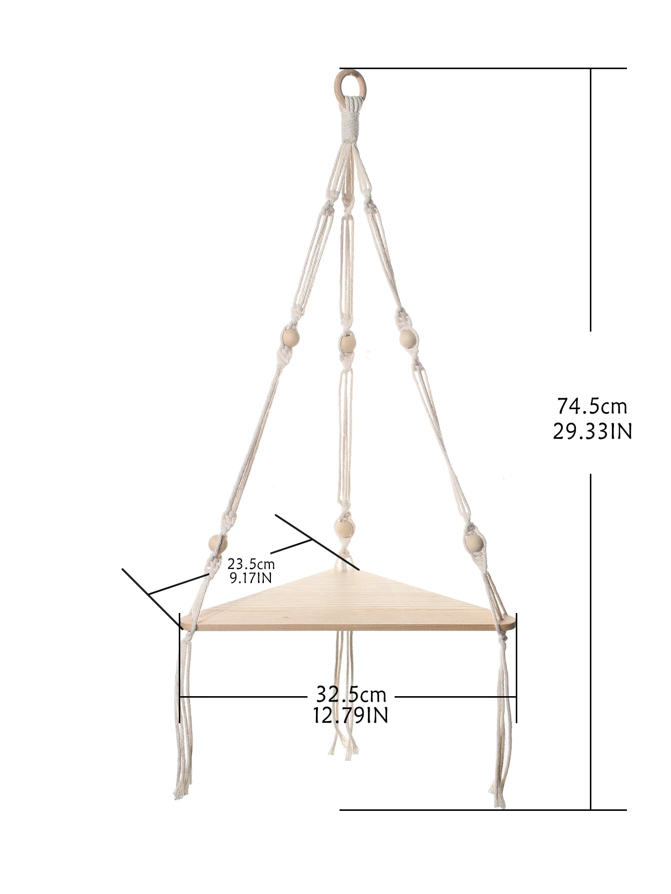 Wooden Corner Shelf Wall Decor Pot Storage Display Stand Macrame Floating Shelf Wall Organizer Boho Room Nordic Home Decoration