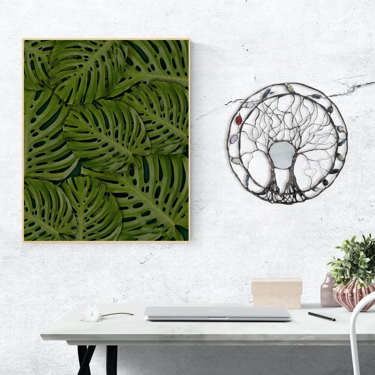 Tree of Life Metal Wall Art Tree of Life Decorative Wall Hanging Artwork 9.8 Inch Wonderful Round Rustic Sculpture
