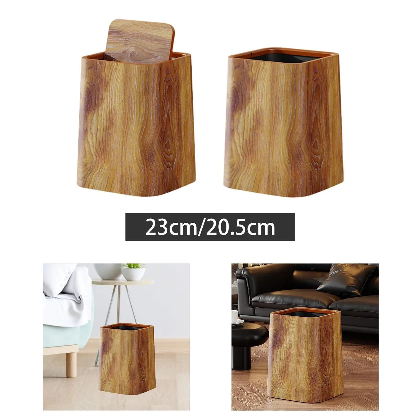 Rustic Trash Can Rubbish Container Decorative Waste Basket Home Use Creative Bin for Home Farmhouse Room Study Kitchen