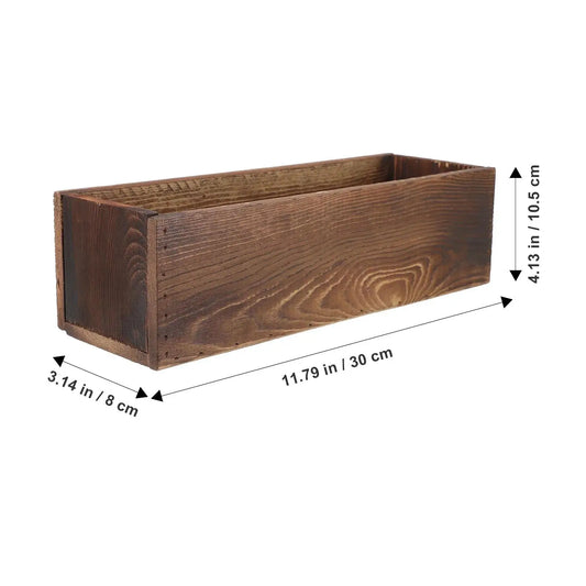 Rustic Wooden Flower Box Organizer Novelty Centerpieces Decorative Wood Vase Rectangle for Yard Home Farmhouse Balcony Patio