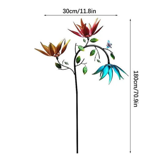 Sunflower Wind Spinners for Yard Sunflower Metal Wind Sculpture Colorful Modern Garden Decorations Cute Wind Sculpture for Court