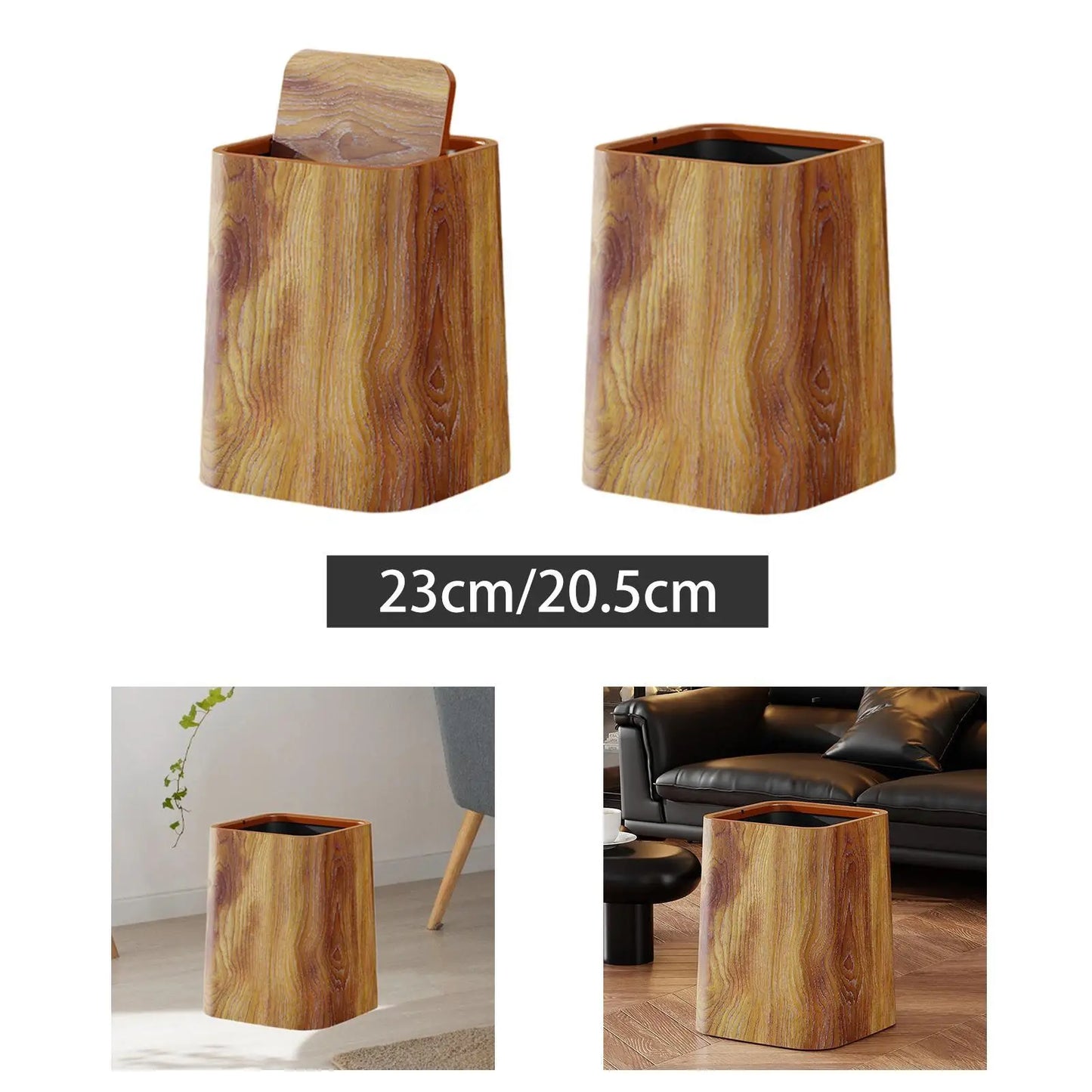 Rustic Trash Can Rubbish Container Decorative Waste Basket Home Use Creative Bin for Home Farmhouse Room Study Kitchen