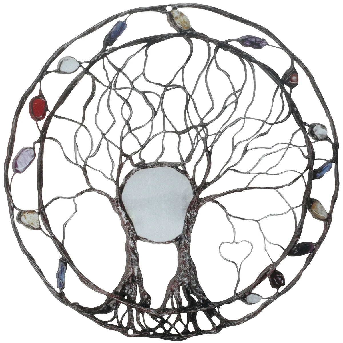 Tree of Life Metal Wall Art Tree of Life Decorative Wall Hanging Artwork 9.8 Inch Wonderful Round Rustic Sculpture